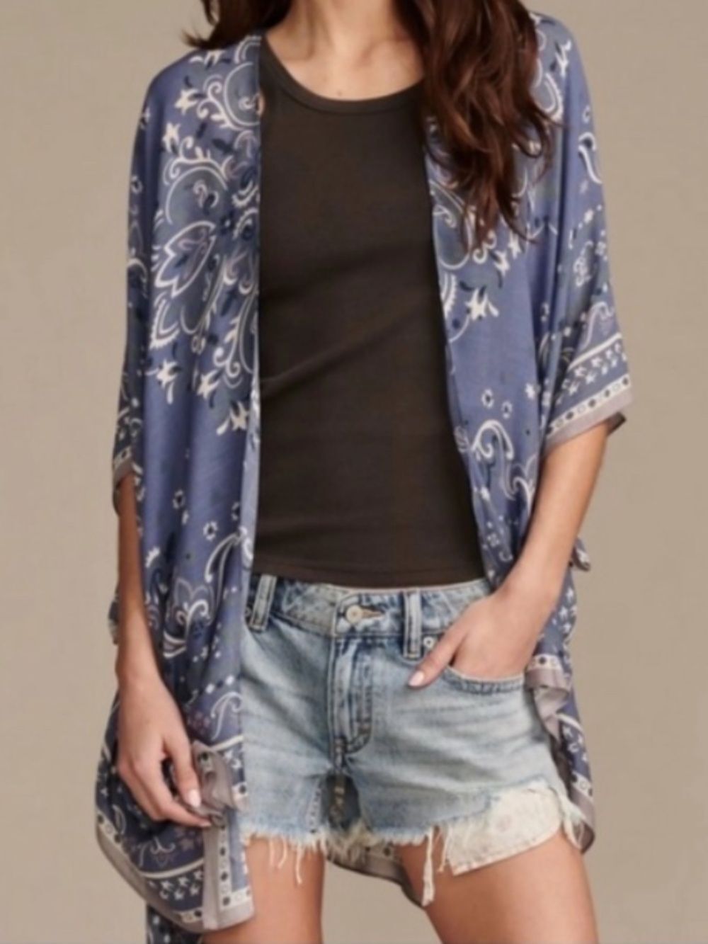 Lucky Brand Bandana Kimono (OS)